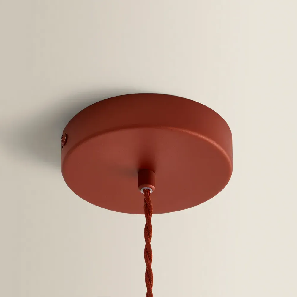 Akira Pleated Shade LED Pendant Light - Orange, Paper