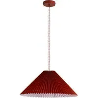 Akira Pleated Shade LED Pendant Light - Orange, Paper