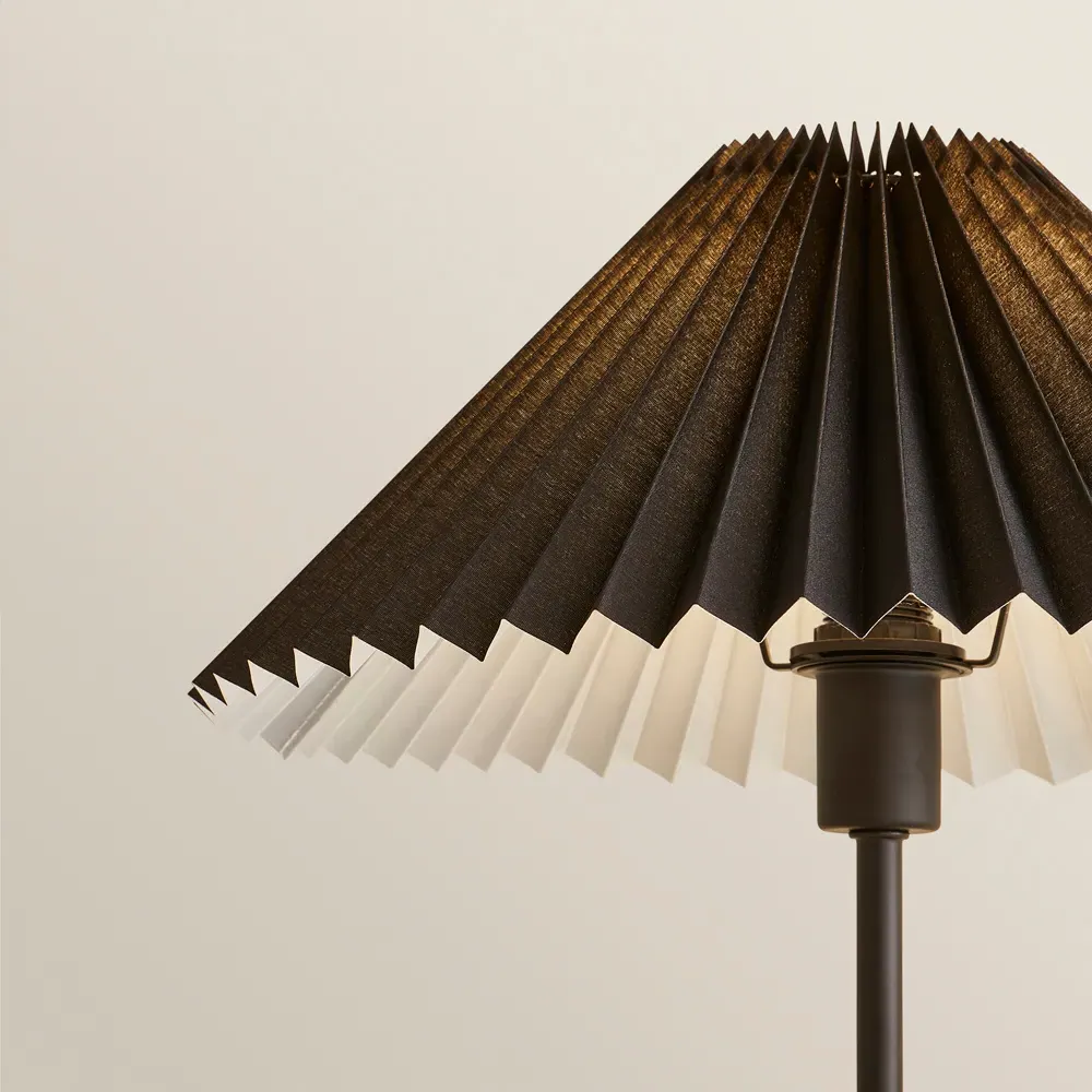 Akira Pleated Shade LED Table Lamp - Black, Paper