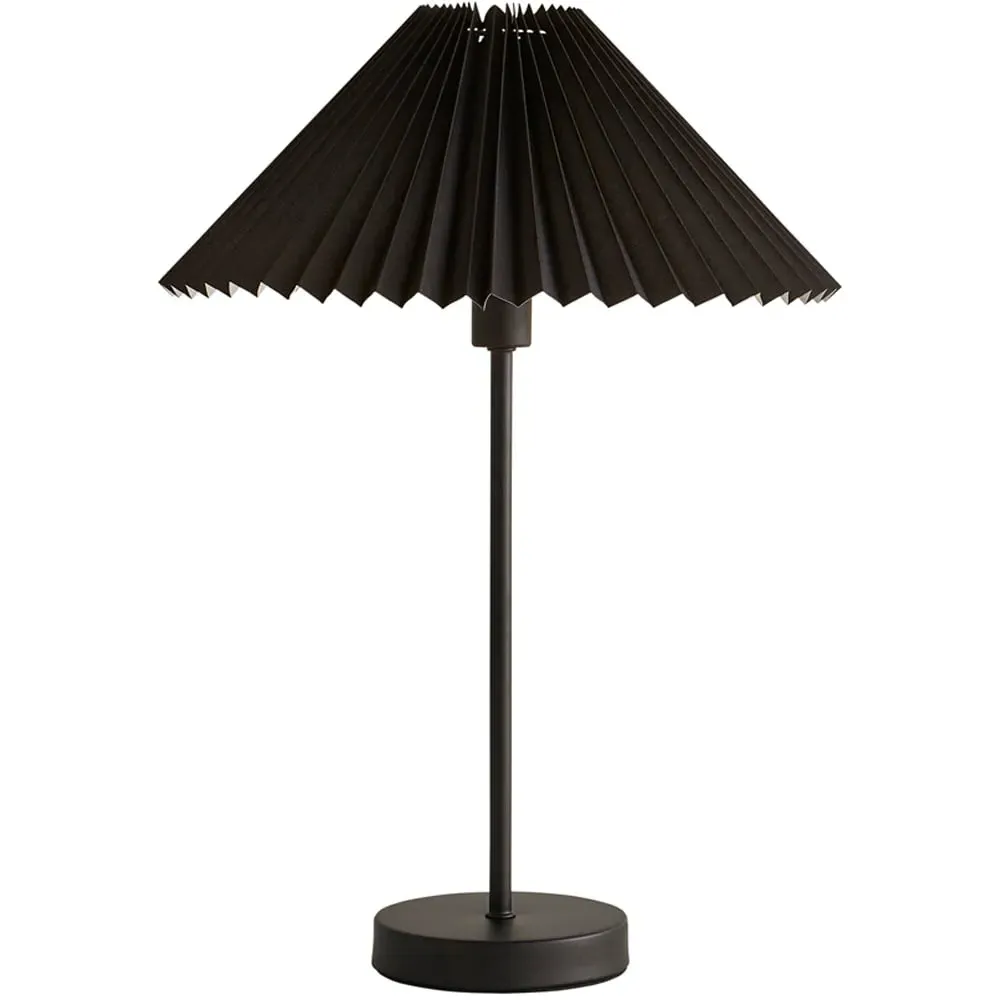 Akira Pleated Shade LED Table Lamp - Black, Paper image