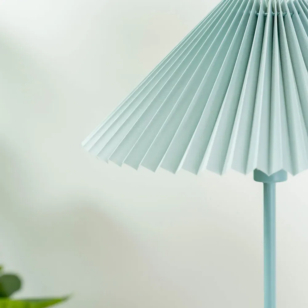 Akira Pleated Shade LED Table Lamp - Blue, Paper
