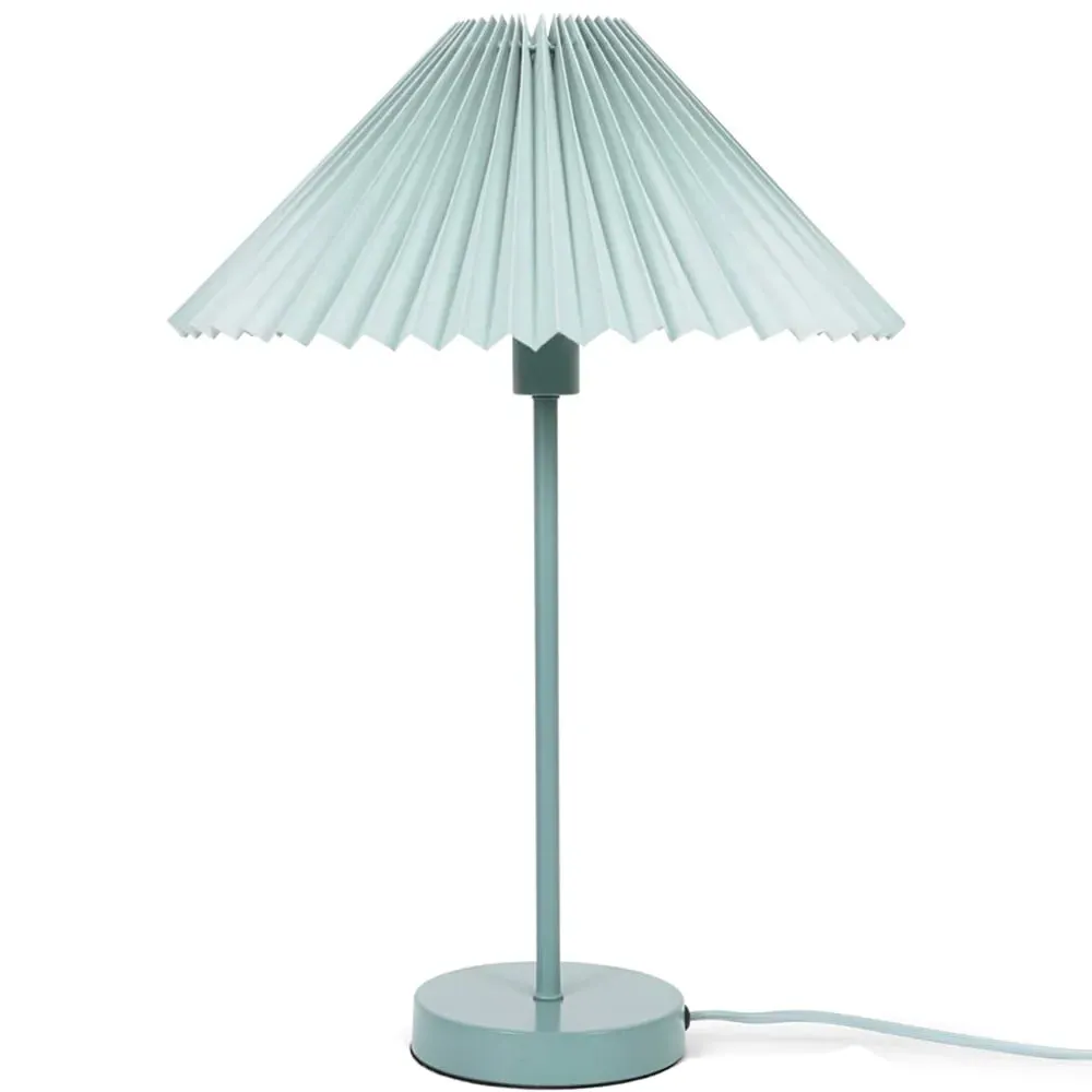 Akira Pleated Shade LED Table Lamp - Blue, Paper