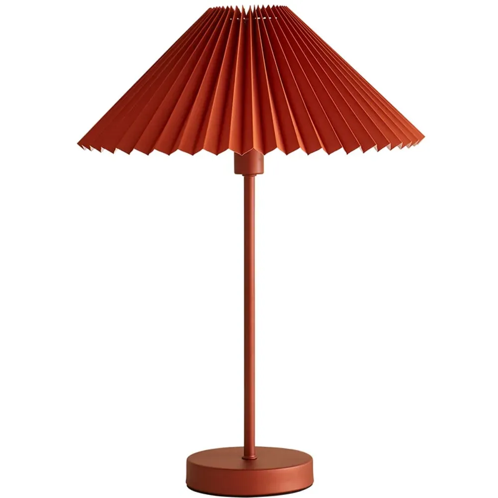 Akira Pleated Shade LED Table Lamp - Orange, Paper
