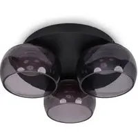 Alissa 3 Way LED Ceiling Light - Black, Smoked Glass