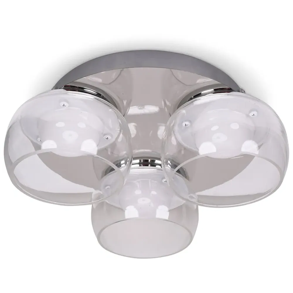 Alissa 3 Way LED Ceiling Light - Chrome, Smoked Glass