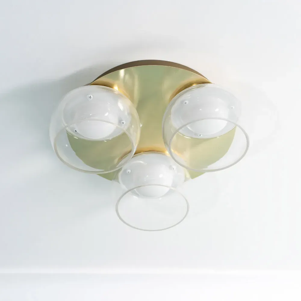 Alissa 3 Way LED Ceiling Light - Gold, Smoked Glass