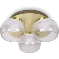 Alissa 3 Way LED Ceiling Light - Gold, Smoked Glass