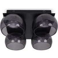 Alissa 4 Way LED Ceiling Light - Black, Smoked Glass