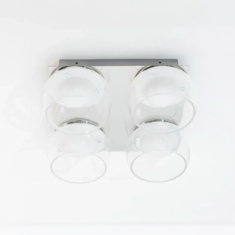 Alissa 4 Way LED Ceiling Light - Chrome, Smoked Glass