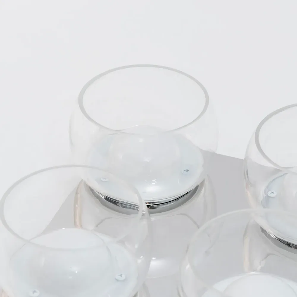 Alissa 4 Way LED Ceiling Light - Chrome, Smoked Glass