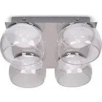Alissa 4 Way LED Ceiling Light - Chrome, Smoked Glass