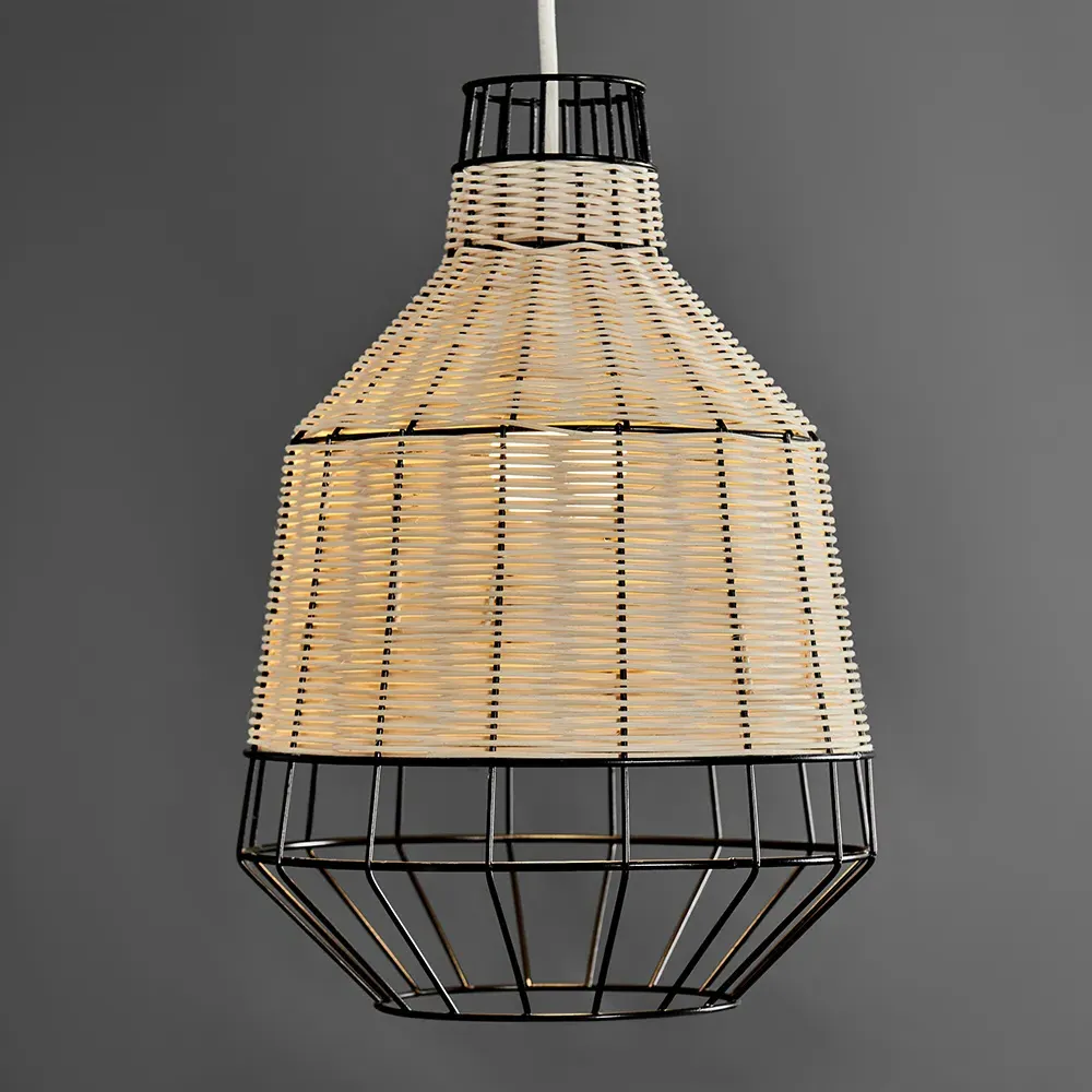 Alor Basket Pendant Shade - Cream, Rattan