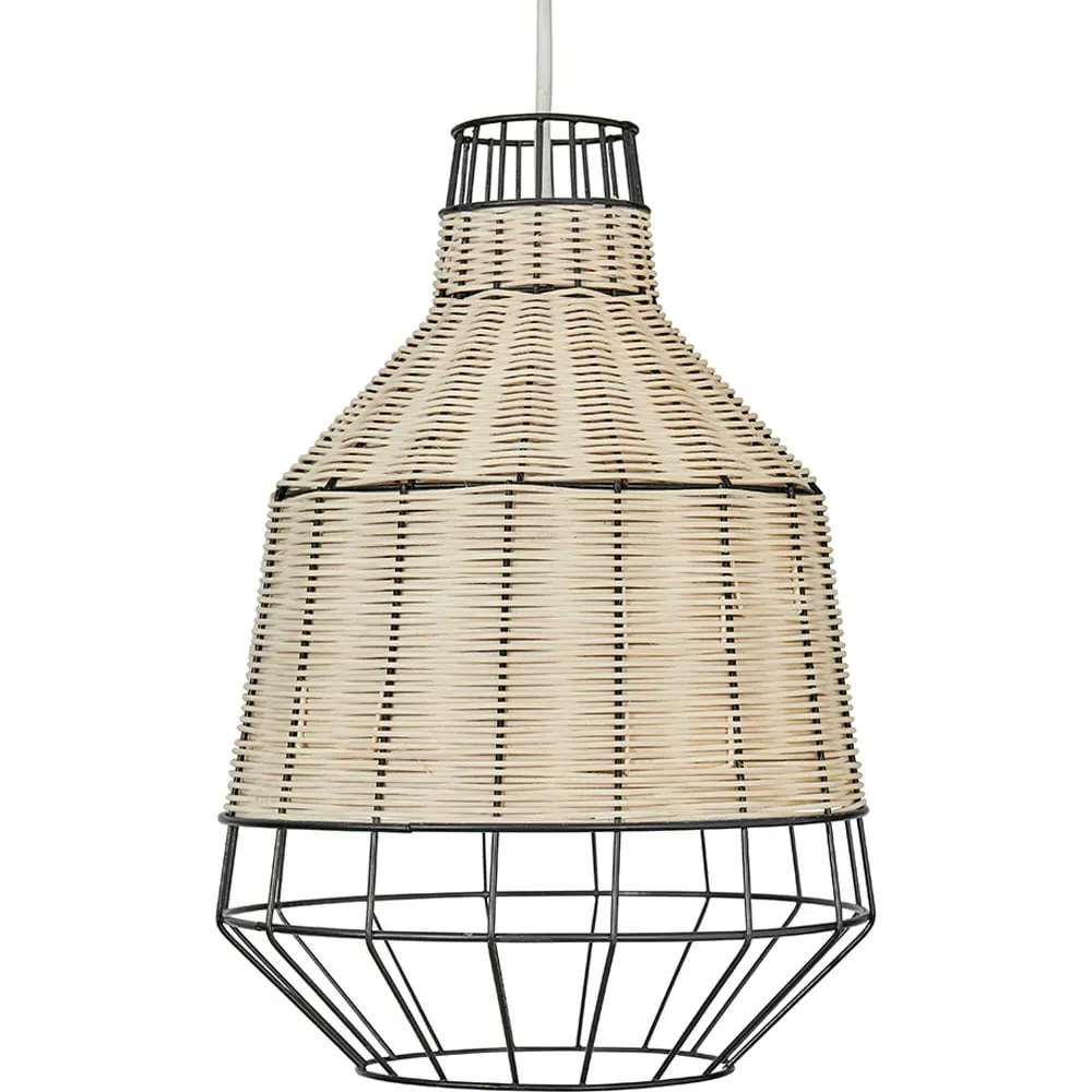Alor Basket Pendant Shade - Cream, Rattan