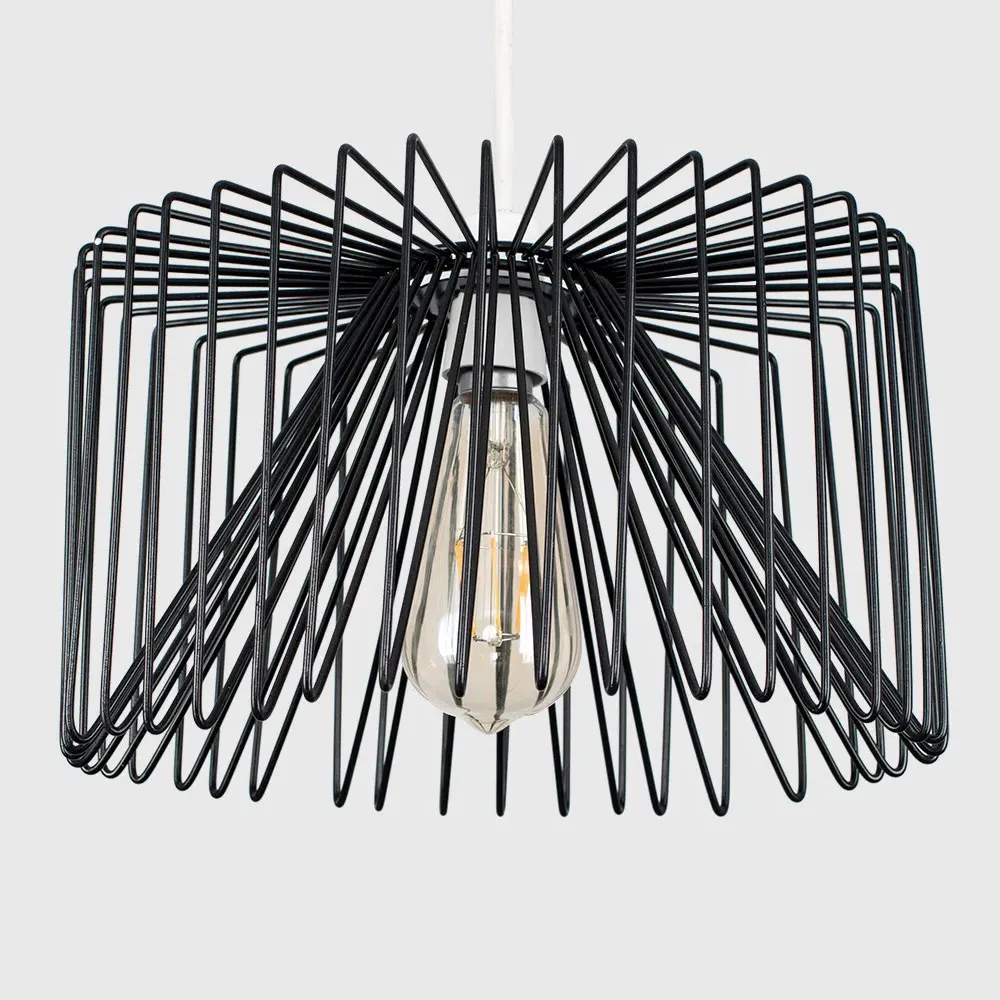 Amadeus Cylinder Wire Pendant Shade - Black