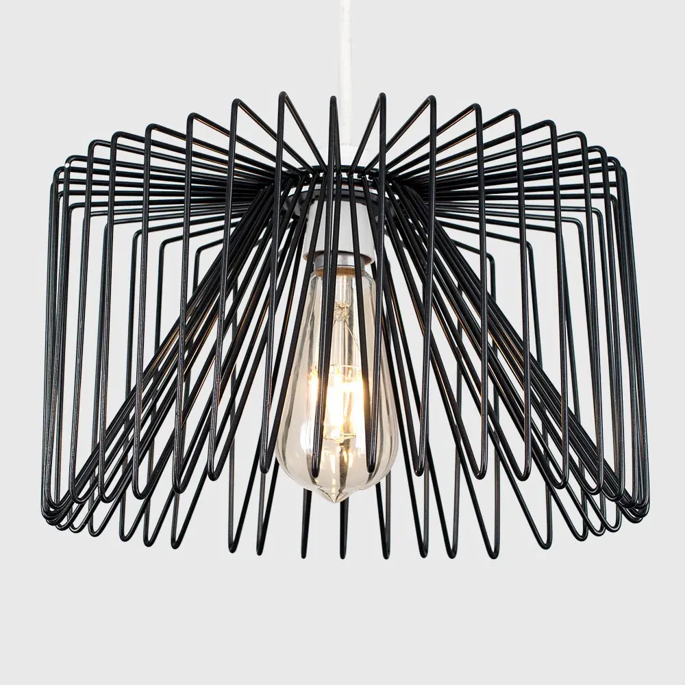 Amadeus Cylinder Wire Pendant Shade - Black
