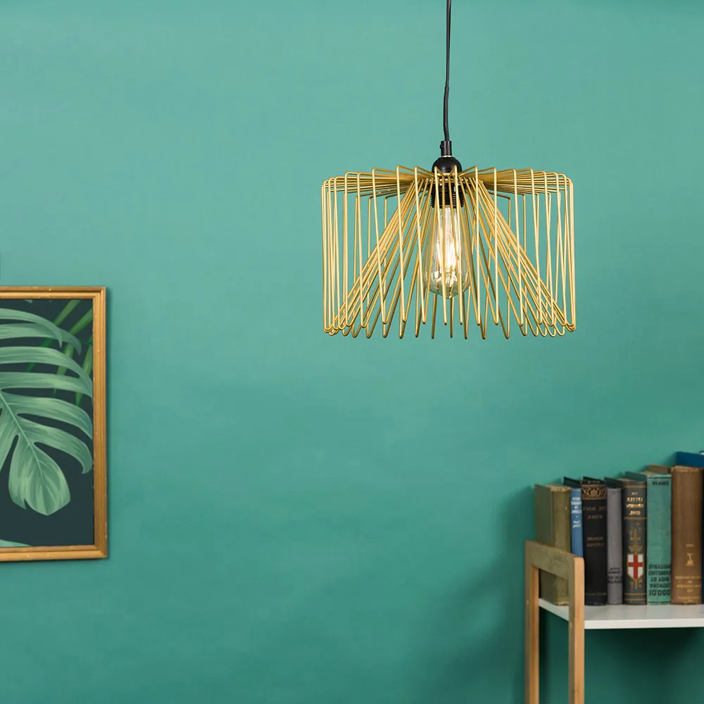 Amadeus Cylinder Wire Pendant Shade - Gold
