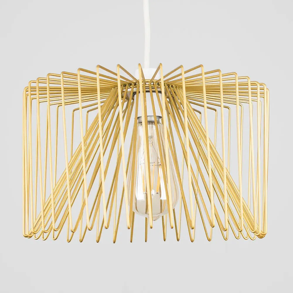 Amadeus Cylinder Wire Pendant Shade - Gold