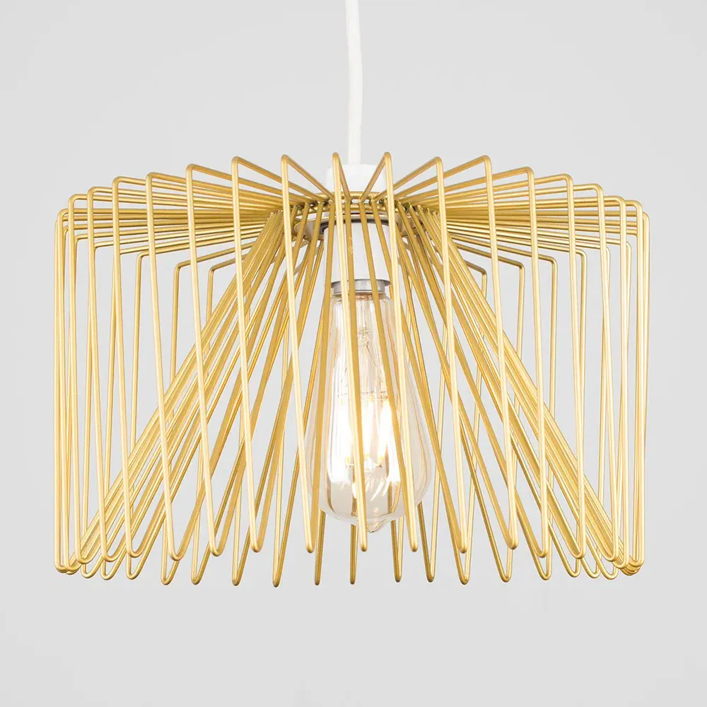 Amadeus Cylinder Wire Pendant Shade - Gold