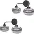 Amaia 2 Way LED Wall Light 2 Pack - Black, Glass