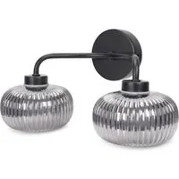 Amaia 2 Way LED Wall Light - Black, Glass