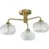 Amaia 3 Way LED Ceiling Light - Gold, Ribbed Glass