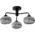 Amaia 3 Way LED Ceiling Light - Matt Black, Ribbed Glass