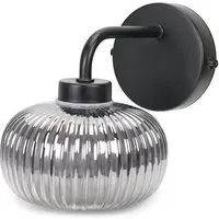 Amaia LED Wall Light - Black, Glass