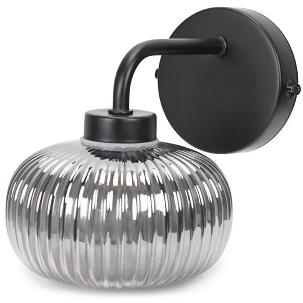 Amaia LED Wall Light - Black, Glass