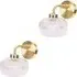Amaia Ribbed Glass LED Wall Light 2 Pack - Gold