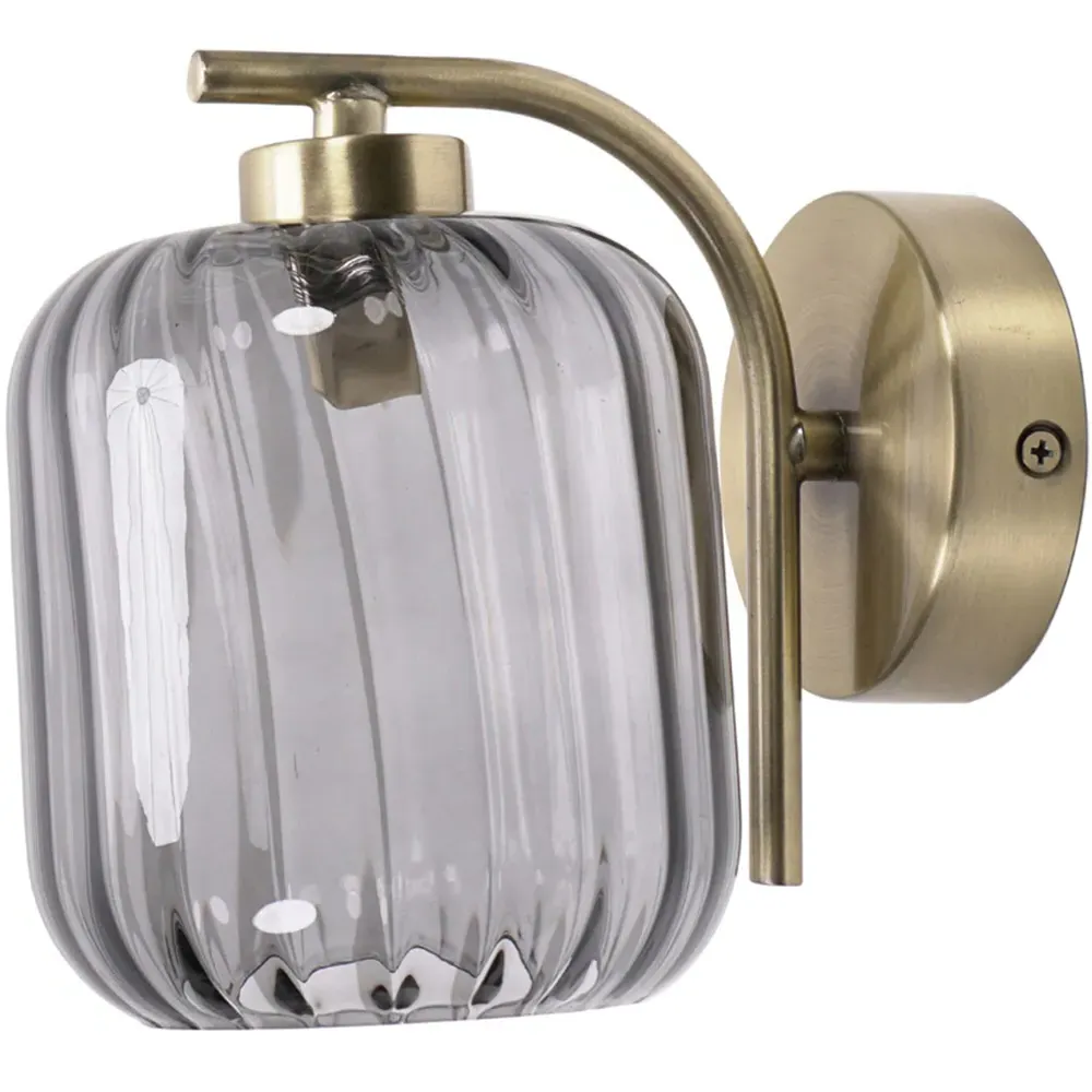 Amelie Ribbed Glass Wall Lamp - Gold image