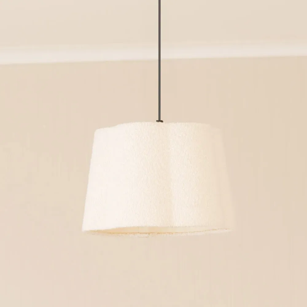 Amy Scallop Lamp Shade - Cream, Boucle