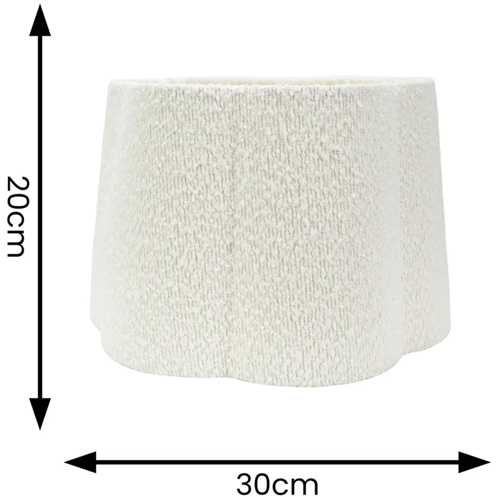 Amy Scallop Lamp Shade - Cream, Boucle
