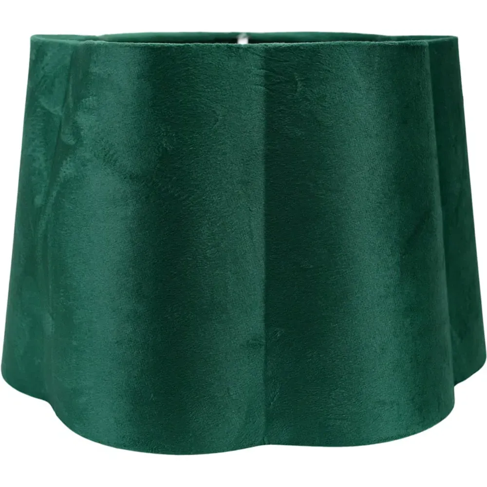 Amy Scallop Lamp Shade - Forest Green, Velvet