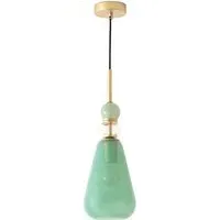 Anastasia Stacked Glass LED Pendant Light - Green, Gold