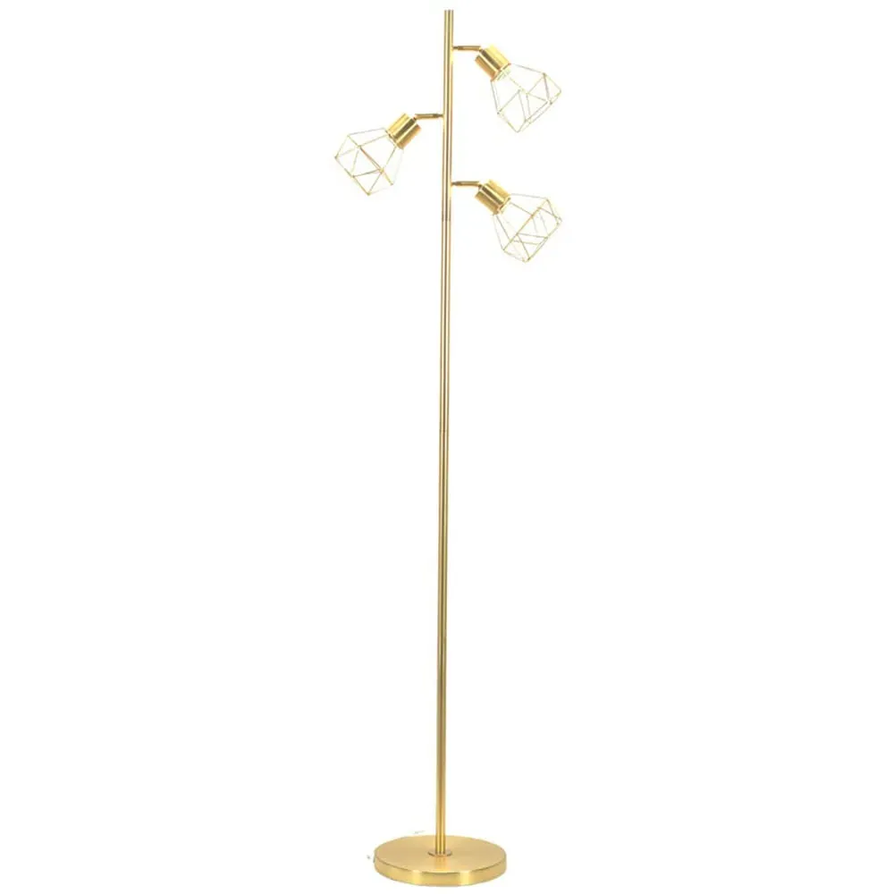 Angus 3 Way Metal LED Floor Lamp - Gold