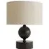 Anthony Drum Shade Candlestick LED Table Lamp - Brown, Linen