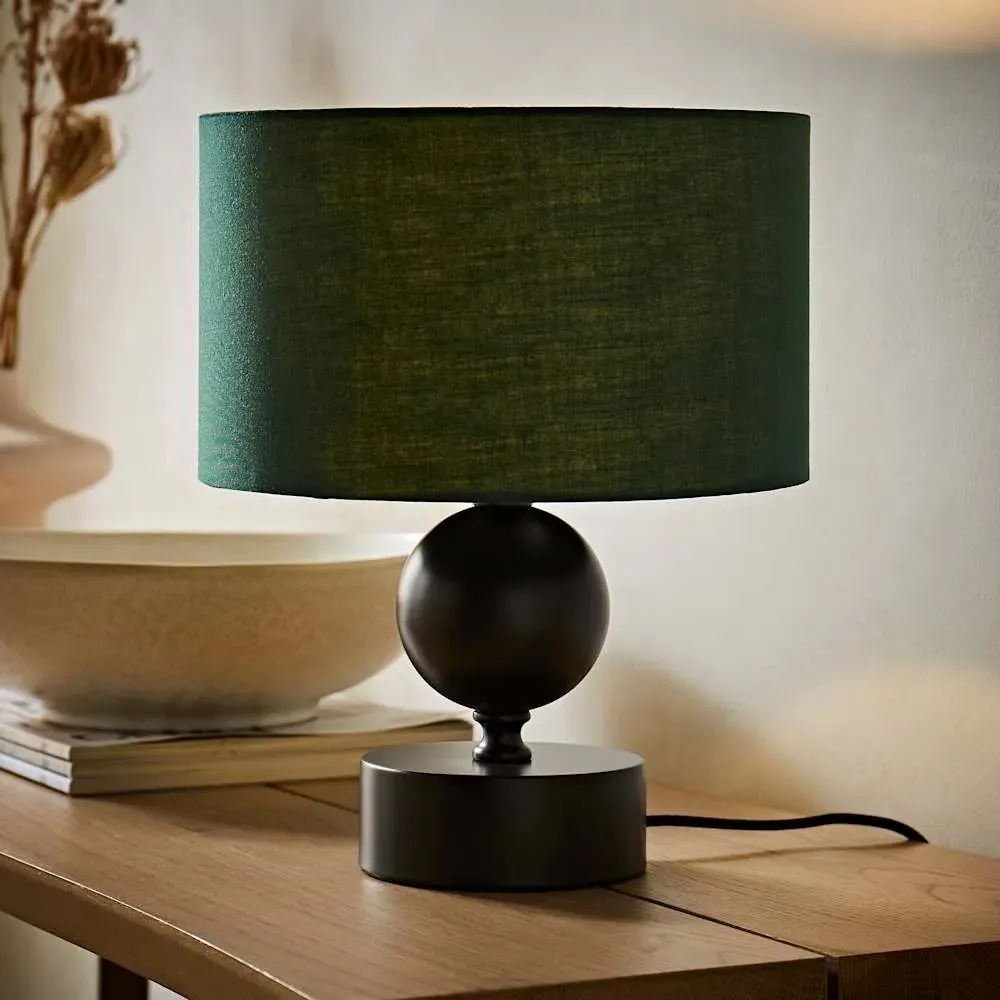 Anthony Drum Shade Candlestick LED Table Lamp - Green