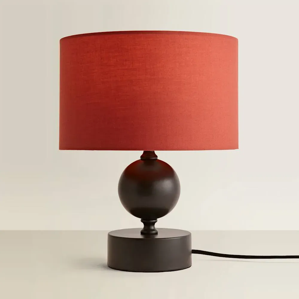 Anthony Drum Shade Candlestick LED Table Lamp - Rust