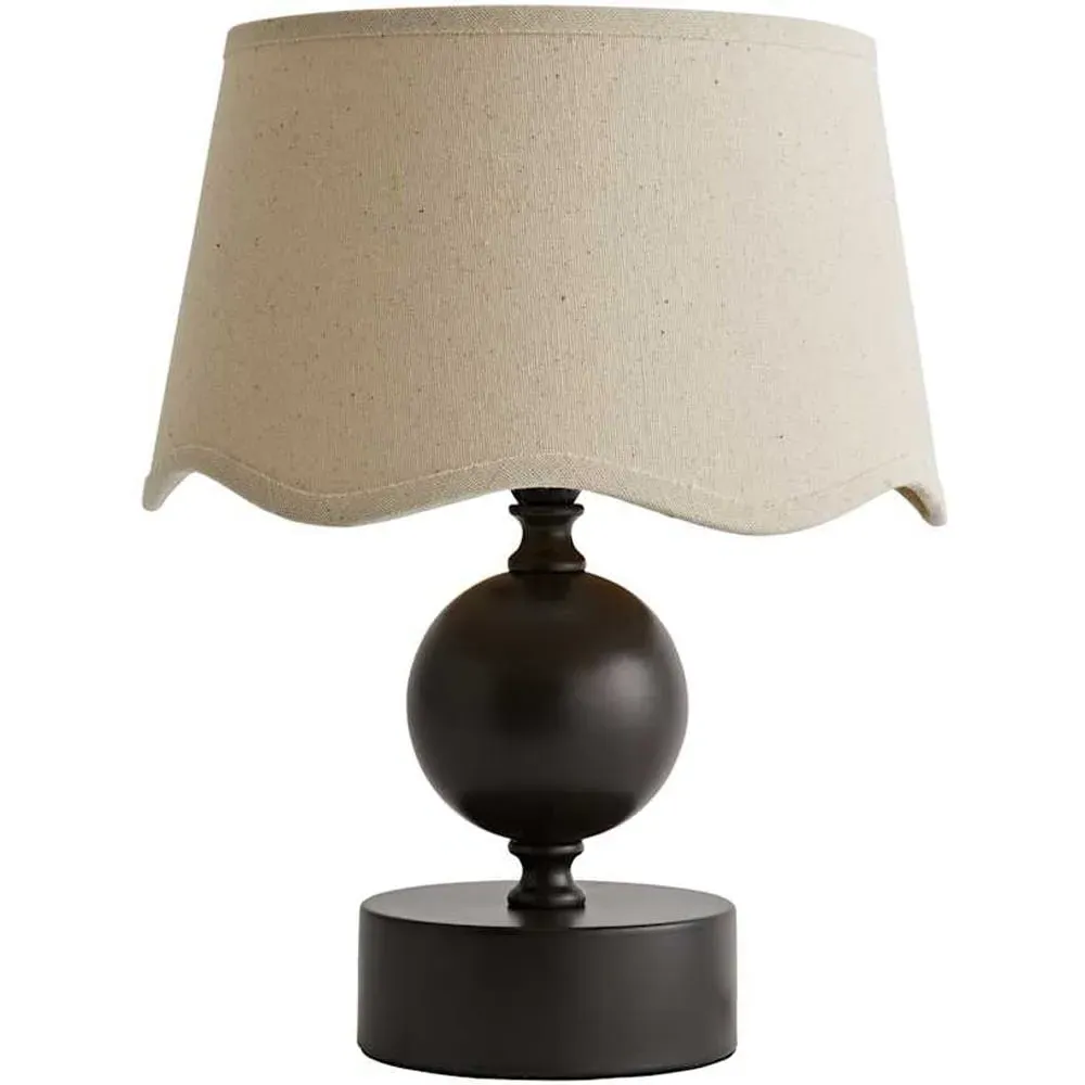 Anthony Scallop Shade Candlestick LED Table Lamp - Brown, Linen