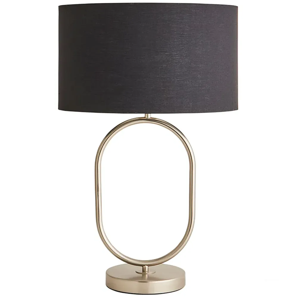 Antonia Oval Table Lamp - Black, Brushed Chrome image
