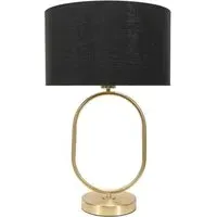 Antonia Oval Table Lamp - Black, Brushed Gold