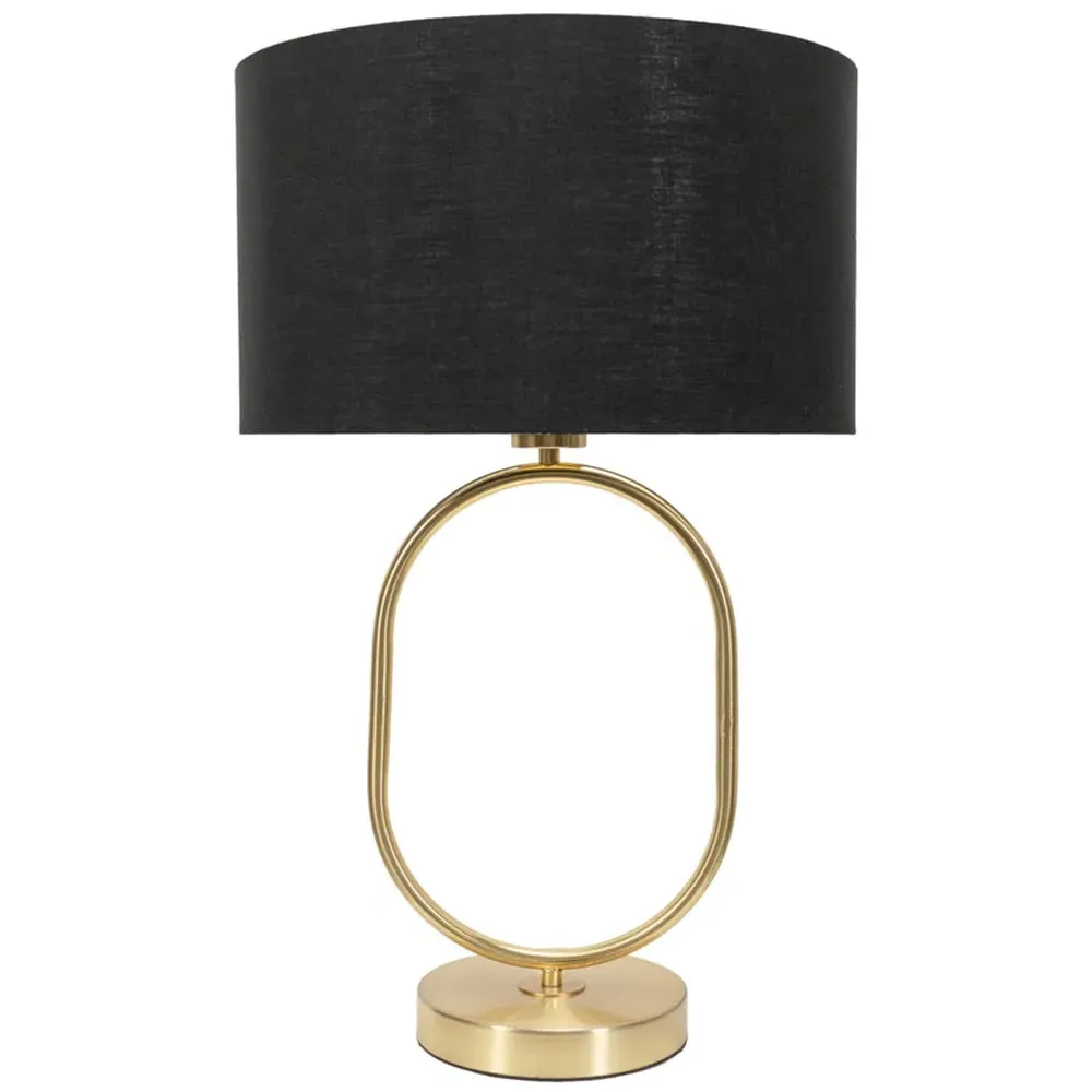 Antonia Oval Table Lamp - Black, Brushed Gold