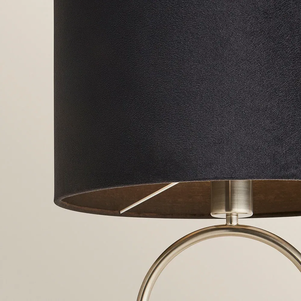 Antonia Oval Table Lamp - Black, Velvet