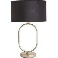 Antonia Oval Table Lamp - Black, Velvet