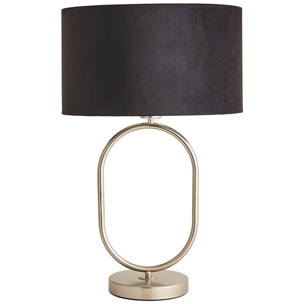Antonia Oval Table Lamp - Black, Velvet image