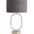 Antonia Oval Table Lamp - Charcoal, Brushed Chrome