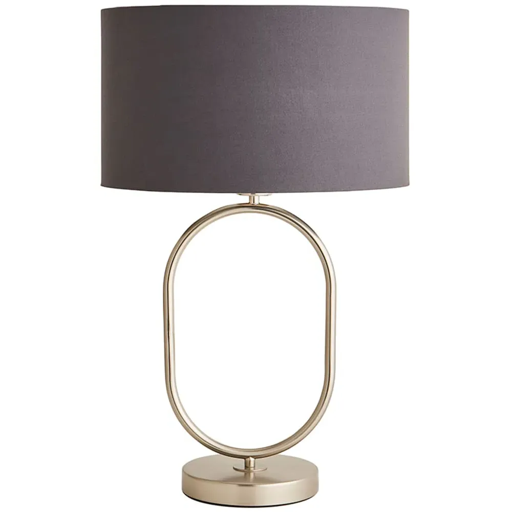 Antonia Oval Table Lamp - Charcoal, Brushed Chrome image