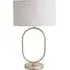 Antonia Oval Table Lamp - Grey, Brushed Chrome