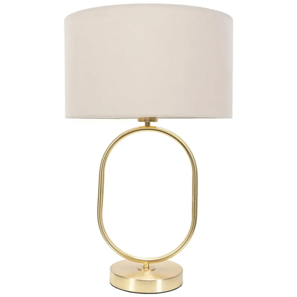 Antonia Oval Table Lamp - Natural, Brushed Gold