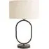 Antonia Oval Table Lamp with Drum Shade - Black, Boucle